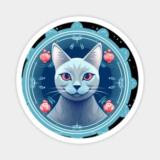 Russian Blue Cat Xmas Ornament, Love Cats Magnet